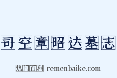 司空章昭达墓志是什么意思的图片